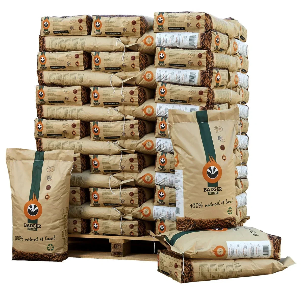 Natürliche Holzpellets Dachs-Pellets – Palette 990kg (66 Säcke)