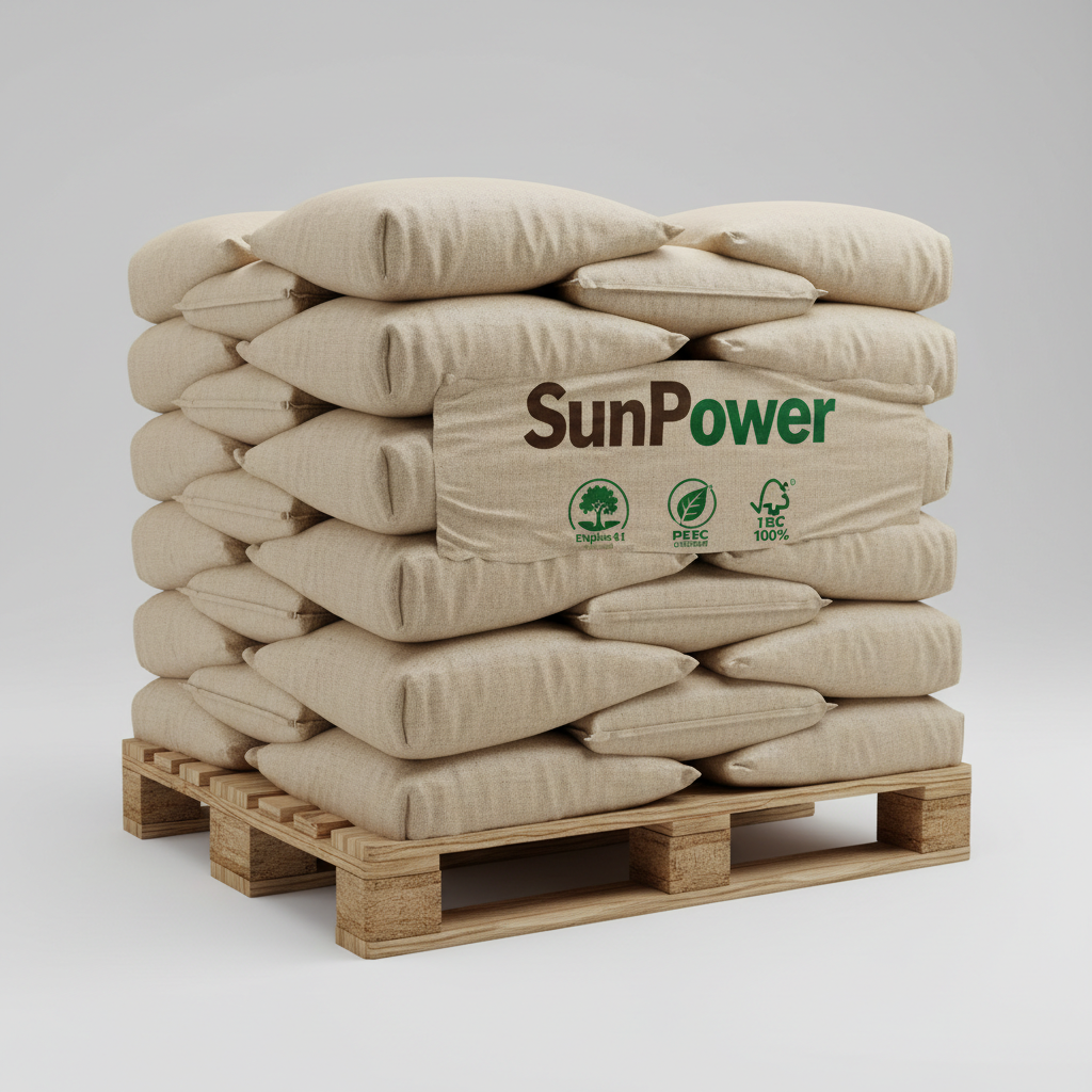 Französisches SunPower-Holzpellet (dreifache Zertifizierung) – Palette 1050 kg